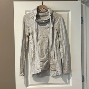 Light grey lululemon asymmetrical zipper wrap jacket